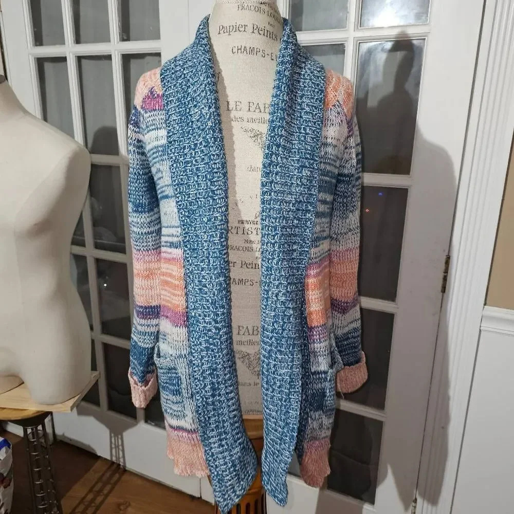 Sundance Womens Silk Blend Hayden Striped Cardigan Sweater Petite Small No Belt